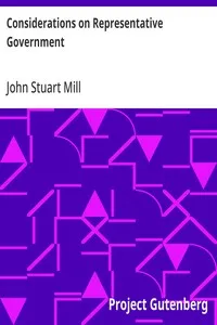 Considerations on Representative Government — John Stuart Mill cover