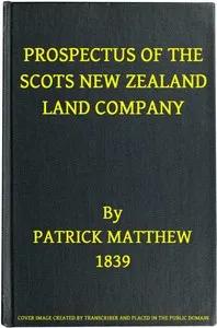 Prospectus of the Scots New Zealand Land Company — Patrick Matthew cover