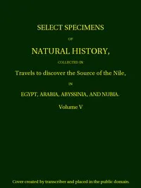 Select Specimens of Natural History Collected in Travels to Discover the Source of the Nile. Volume 5. — James Bruce cover