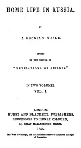 Home Life in Russia, Volumes 1 and 2: [Dead Souls] cover