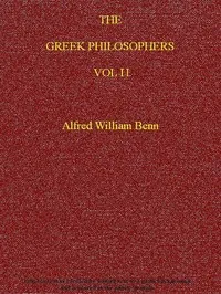The Greek Philosophers, Vol. 2 (of 2) — Alfred William Benn cover