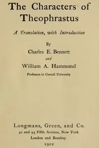 The Characters of Theophrastus: A Translation, with Introduction — Theophrastus cover