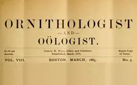 The Ornithologist and Oölogist. Vol. VIII No. 3, March 1883: Birds: Their Nests and Eggs — Various cover