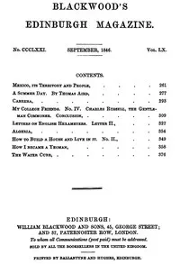Blackwood's Edinburgh Magazine, Volume 60, Number 371, September 1846 — Various cover