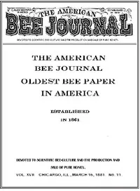 The American Bee Journal. Volume XVII No. 11, March 1881 — Various cover