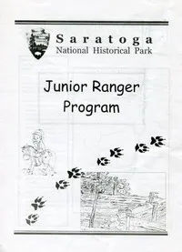 Saratoga National Historical Park Junior Ranger Program — William Valosin cover