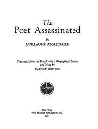 The Poet Assassinated — Guillaume Apollinaire cover