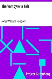 The Vampyre; a Tale — John William Polidori cover