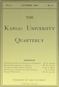 The Kansas University Quarterly, Vol. I, No. 2, October 1892 — Various cover