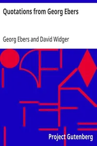 Quotations from Georg Ebers — Georg Ebers cover