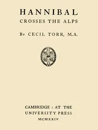 Hannibal Crosses the Alps — Cecil Torr cover
