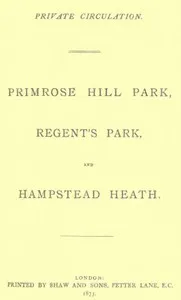 Primrose Hill Park, Regent's Park, and Hampstead Heath — William Ray Smee cover