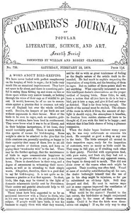 Chambers's Journal of Popular Literature, Science, and Art, No. 739, February 23, 1878 — Various cover