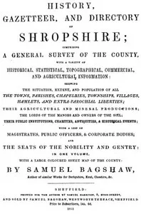 History, Gazetteer, and Directory of Shropshire [1851] — Samuel Bagshaw cover