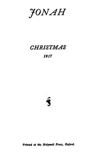 Jonah: Christmas 1917 — Aldous Huxley cover