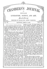 Chambers's Journal of Popular Literature, Science, and Art, No. 748, April 27, 1878 — Various cover