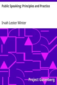 Public Speaking: Principles and Practice — Irvah Lester Winter cover