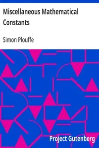 Miscellaneous Mathematical Constants — Anonymous cover