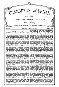 Chambers's Journal of Popular Literature, Science, and Art, No. 752, May 25, 1878 — Various cover