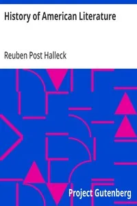 History of American Literature — Reuben Post Halleck cover