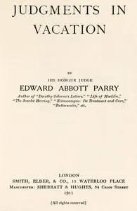 Judgments in Vacation — Edward Abbott, Sir Parry cover