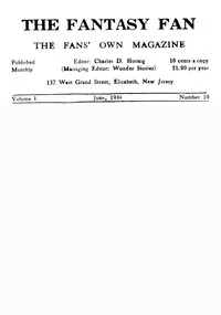 The Fantasy Fan, Volume 1, Number 10, June 1934: The Fan's Own Magazine — Various cover