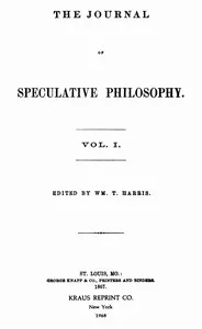 The Journal of Speculative Philosophy, Vol. I, Nos. 1-4, 1867 cover
