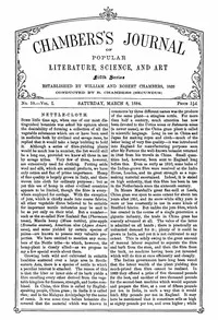Chambers's Journal of Popular Literature, Science, and Art, Fifth Series, No. 10, Vol. I, March 8, 1884 — Various cover