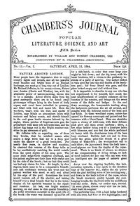 Chambers's Journal of Popular Literature, Science, and Art, Fifth Series, No. 15, Vol. I, April 12, 1884 — Various cover