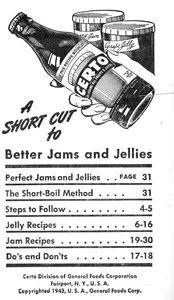 Certo: A Short Cut to Better Jams and Jellies — General Foods Corporation cover