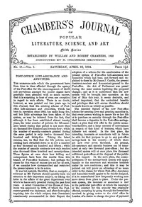 Chambers's Journal of Popular Literature, Science, and Art, Fifth Series, No. 17, Vol. I, April 26, 1884 — Various cover