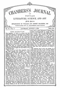 Chambers's Journal of Popular Literature, Science, and Art, Fifth Series, No. 31, Vol. I, August 2, 1884 — Various cover