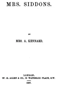 Mrs. Siddons — Nina H. Kennard cover