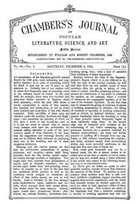 Chambers's Journal of Popular Literature, Science, and Art, Fifth Series, No. 49, Vol. I, December 6, 1884 — Various cover