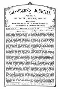 Chambers's Journal of Popular Literature, Science, and Art, Fifth Series, No. 109, Vol. III, January 30, 1886 — Various cover