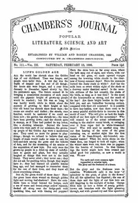 Chambers's Journal of Popular Literature, Science, and Art, Fifth Series, No. 111, Vol. III, February 13, 1886 — Various cover