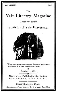The Yale Literary Magazine (Vol. LXXXVIII, No. 1, October 1922) — Various cover