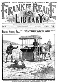 Frank Reade, Jr., with his new steam horse in the great American desert: or, The sandy trail of death — Luis Senarens cover