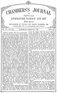 Chambers's Journal of Popular Literature, Science, and Art, fifth series, no. 117, vol. III, March 27, 1886 — Various cover