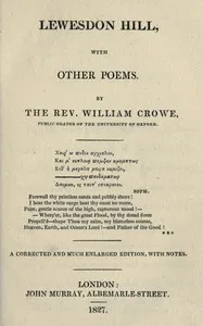 Lewesdon Hill, with other poems — William Crowe cover