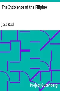 The Indolence of the Filipino — José Rizal cover