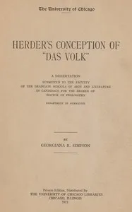 Herder's conception of "das Volk" — Georgiana Rose Simpson cover
