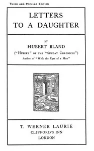 Letters to a daughter — Hubert Bland cover