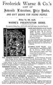 Frederick Warne & Co.'s list of juvenile literature, prize books, and gift books for young people — Frederick Warne and Co. cover