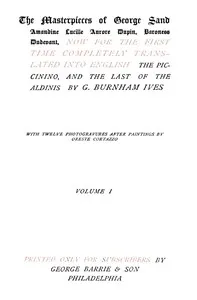 The Piccinino, Volume 1 (of 2) — George Sand cover