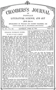 Chambers's Journal of Popular Literature, Science, and Art, fifth series, no. 121, vol. III, April 24, 1886 — Various cover