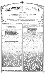 Chambers's Journal of Popular Literature, Science, and Art, fifth series, no. 123, vol. III, May 8, 1886 — Various cover
