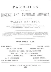 Parodies of the works of English & American authors, vol. III — Anonymous cover