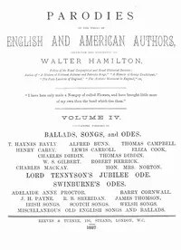 Parodies of the works of English & American authors, vol. IV — Anonymous cover