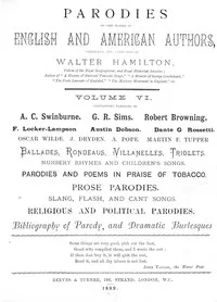 Parodies of the works of English & American authors, vol. VI — Anonymous cover